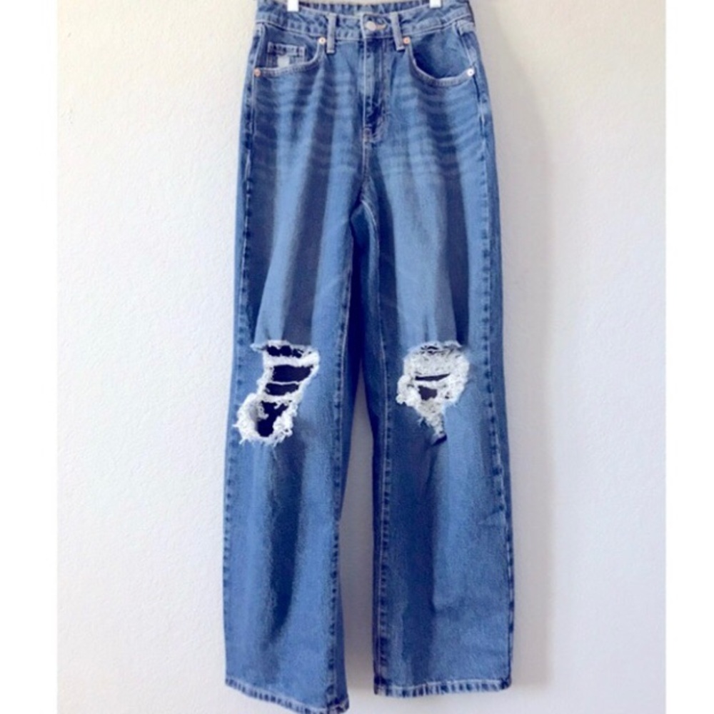 Cute Distressed Wide Leg Jeans